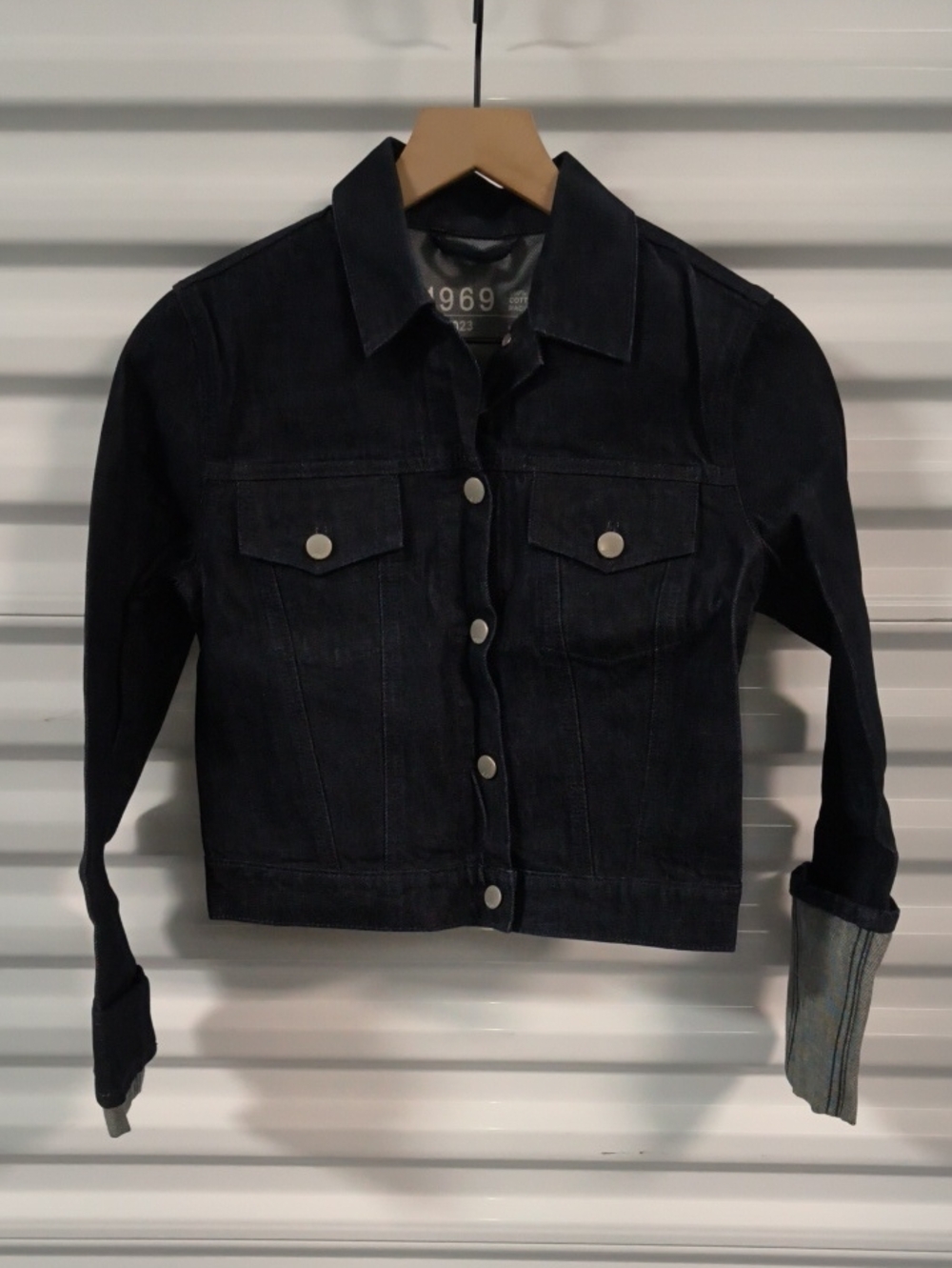 Gap 1969 Icon Denim Turn Up Cuff C Rinse RN 54023 Blue Women’s Jacket XS NWT